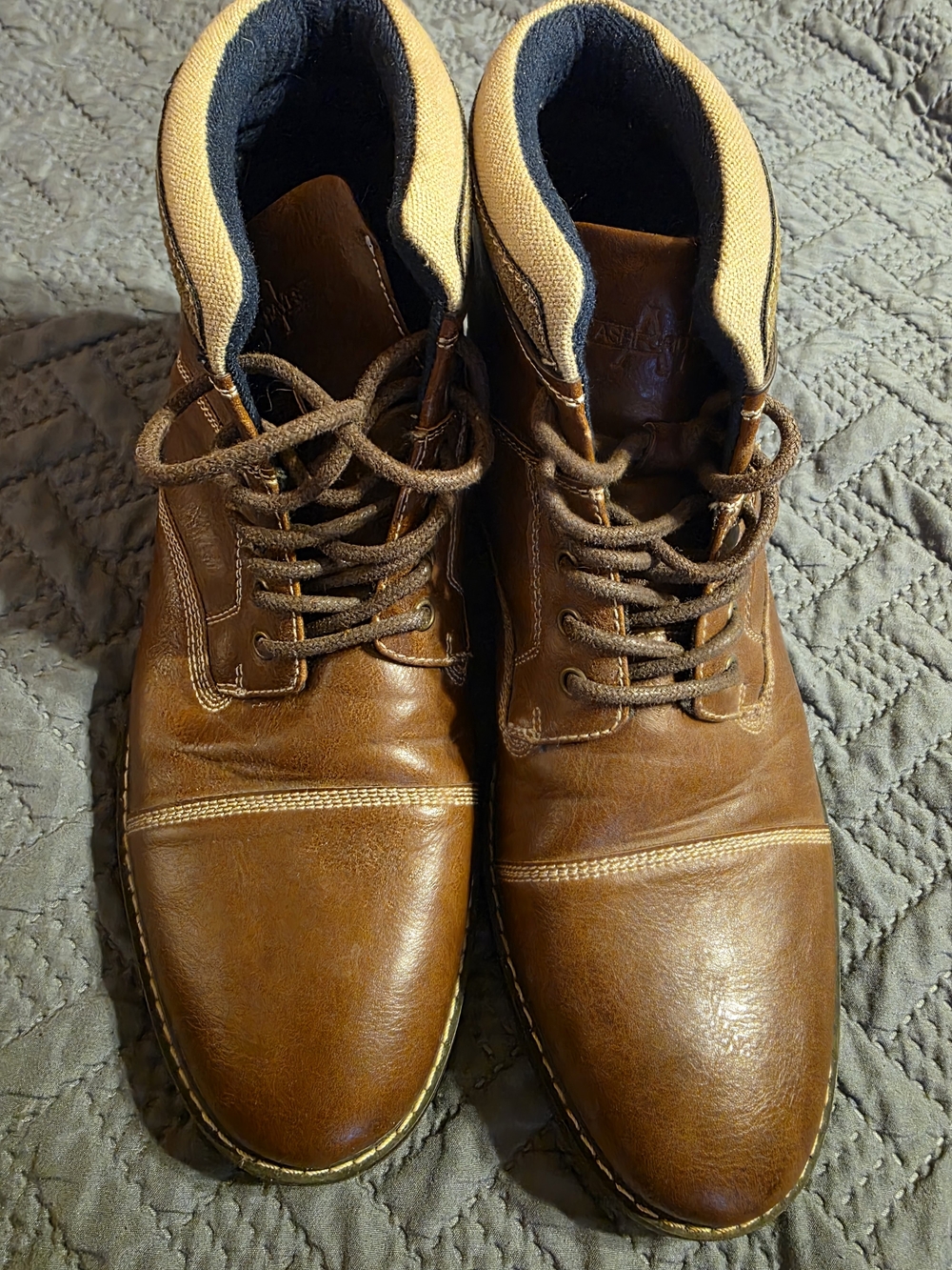 Men's Brown Leather Lace-Up Boots